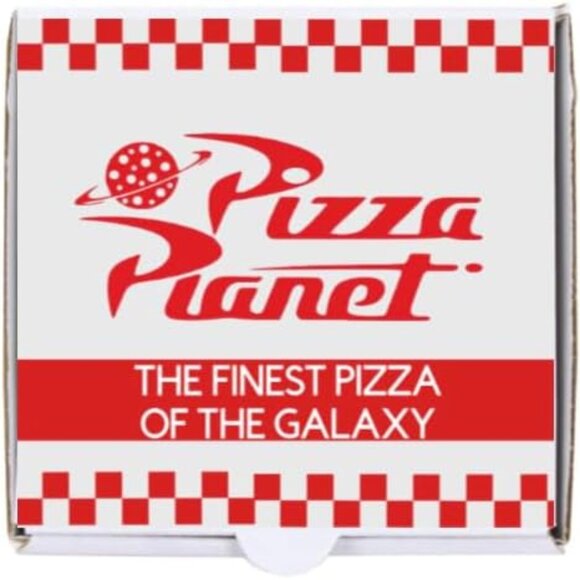 Mini Fun Pizza Planet White Pizza Boxes with Red Checkered Design, Pizza Planet - Picture 2 of 3
